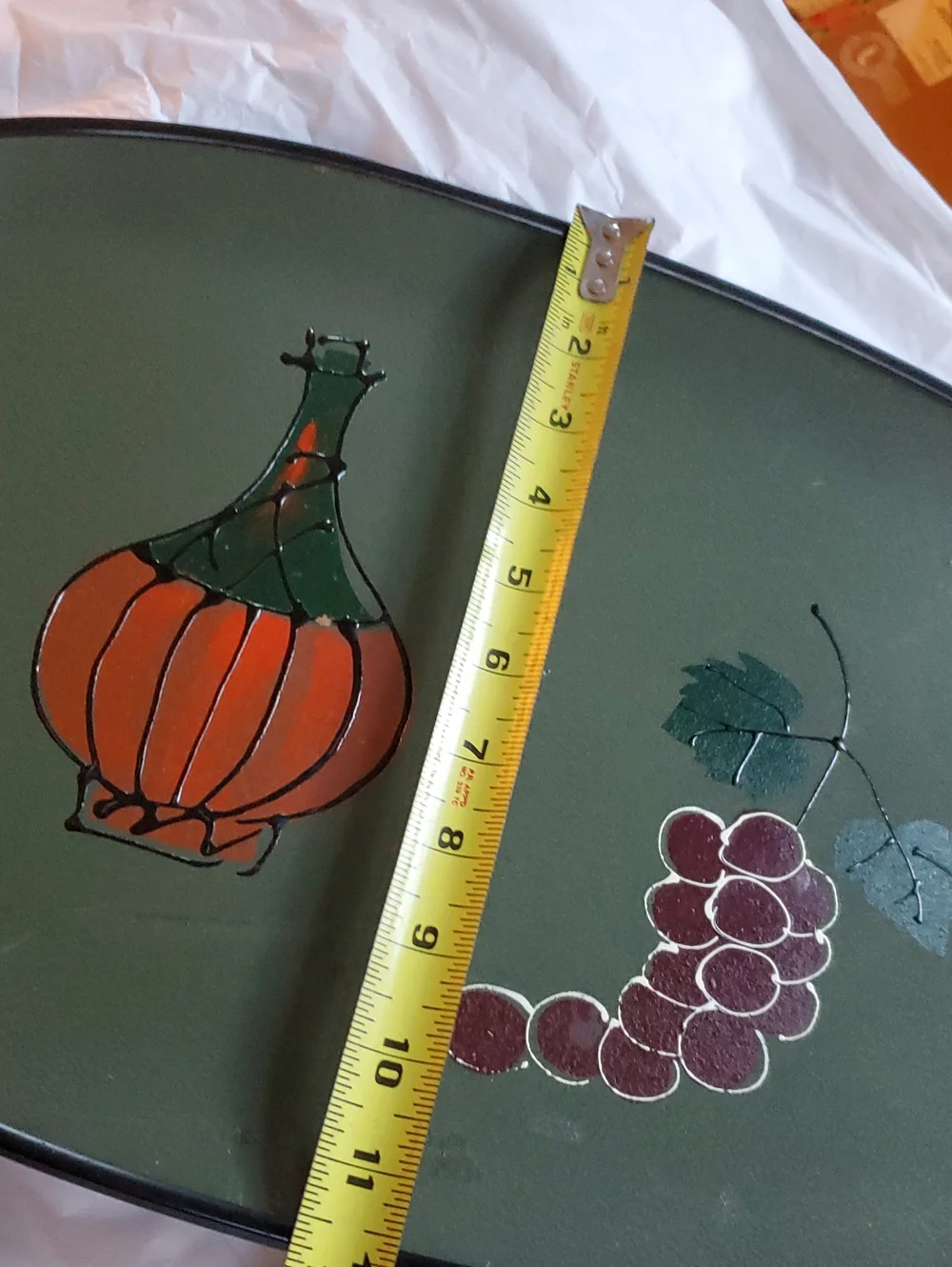 MCM 60s - 70s Vintage Japan Bar Serving Tray Handles Wine Bottle Grapes -Art 18